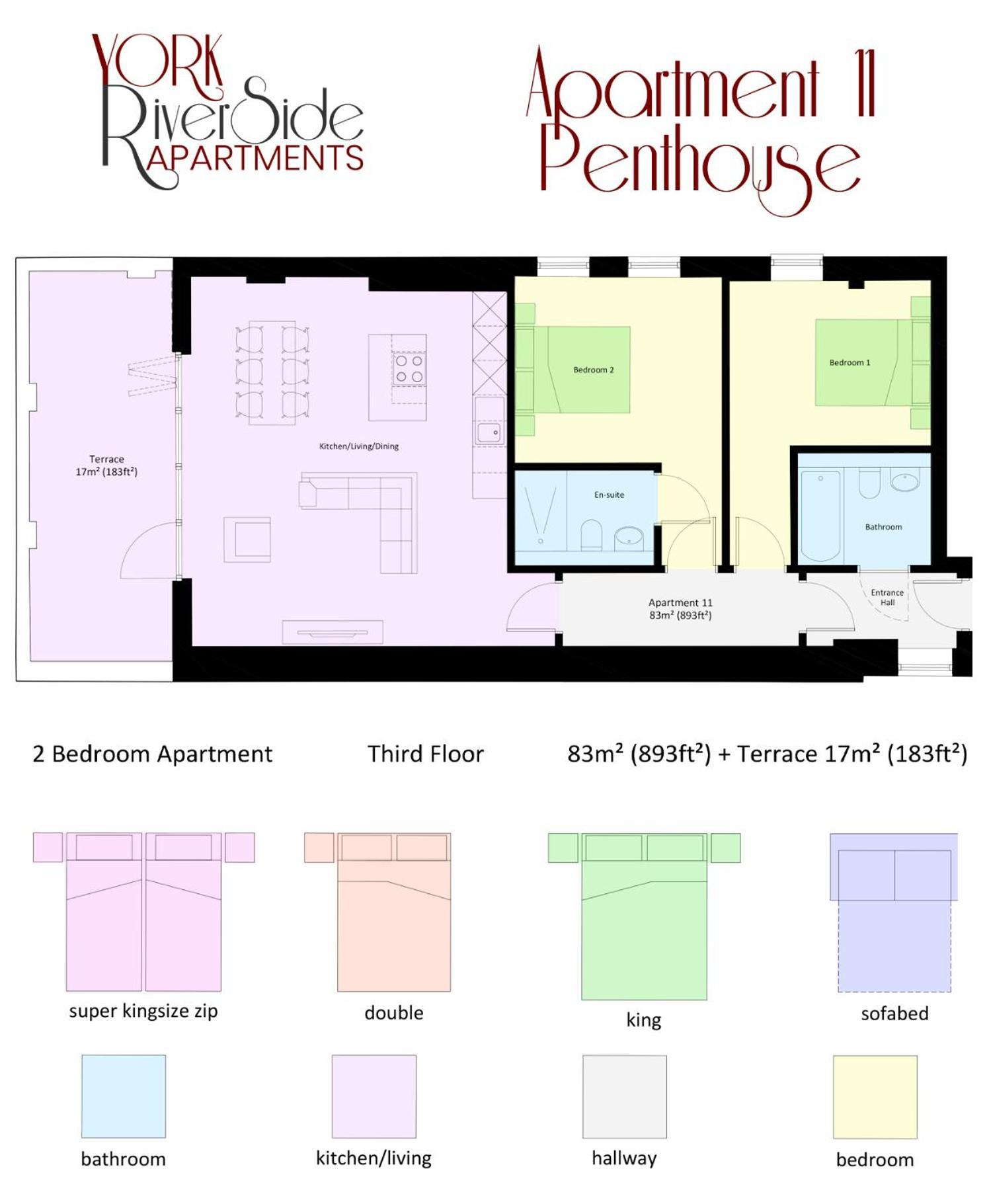 York Riverside Apartments Rom bilde